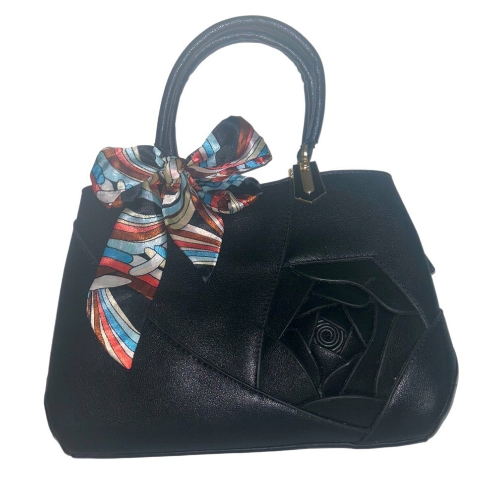 Twilly Women Handbag Purse Neck Tie Headband Bag Scarf 1 White Blue Brow…